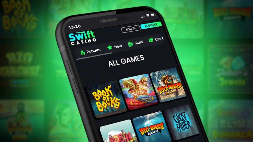 Swift Casino mobilskærm – all games og slots på smartphone
