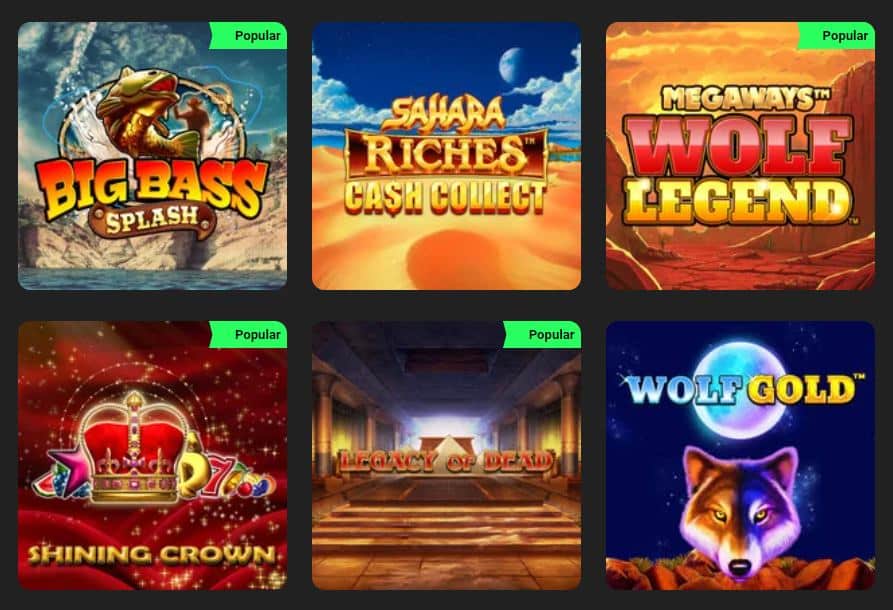 Swift Casino spiludvalg – populære slots i lobbyen